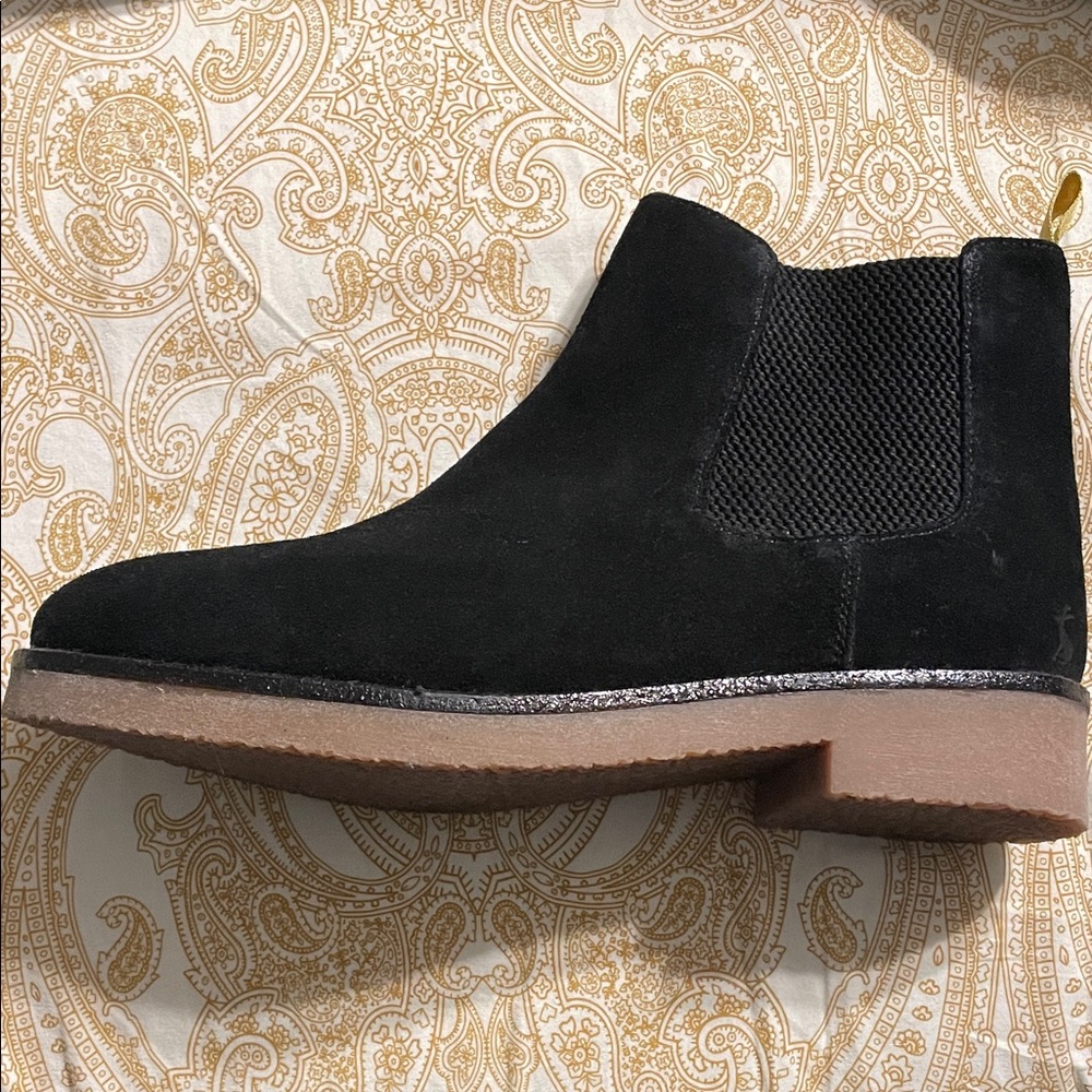Never worn! Joules Black Suede Chelsea Boots